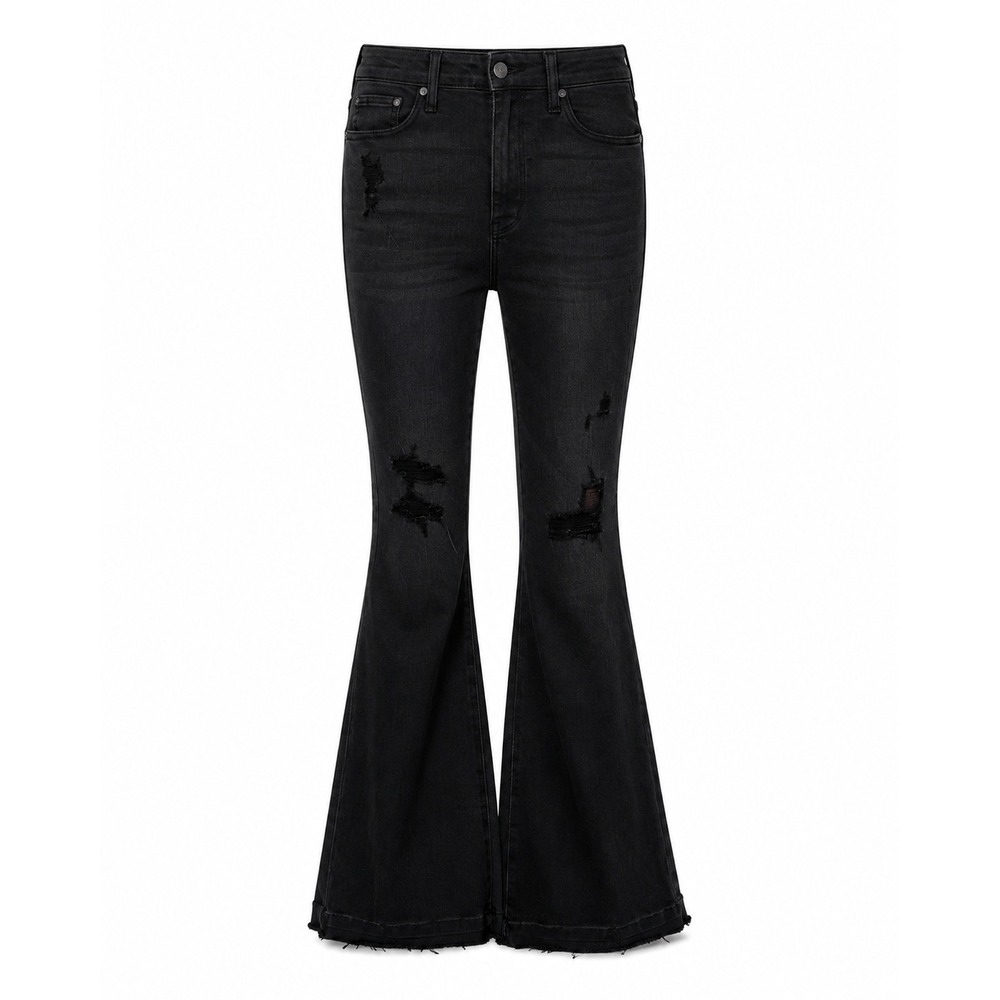 Judy Blue High Waist Distressed Flare Jeans Black Size 9/29 NEW